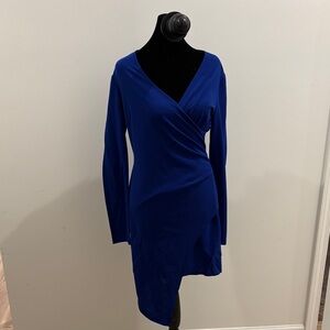 Elegant Blue Wrap Dress